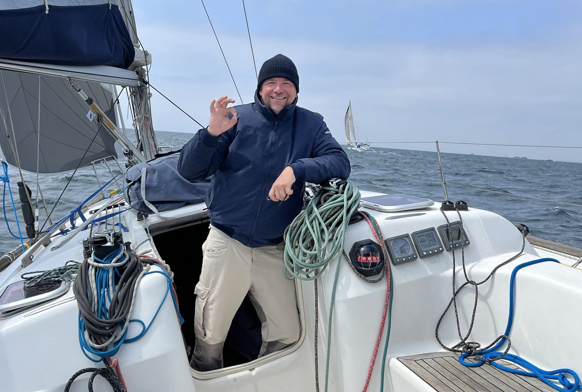 Der Skipper hat alles im Griff