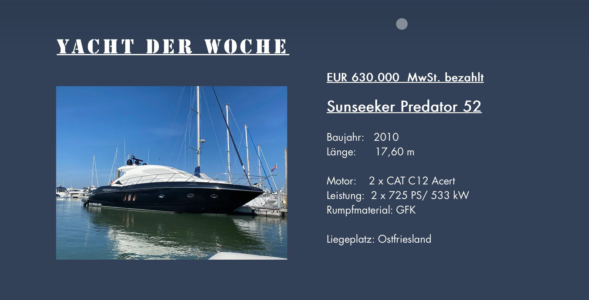 Yacht der Woche Die Yacht der Woche bei unserem Partner Elbe 1 Yachtkontor